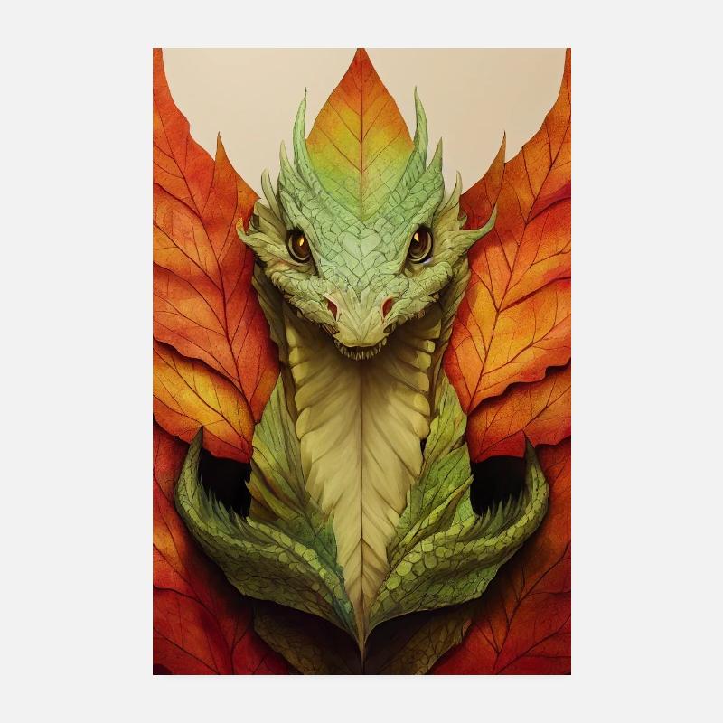 Autumn Dragon Poster Poster 8" x 12" (20x30 cm)