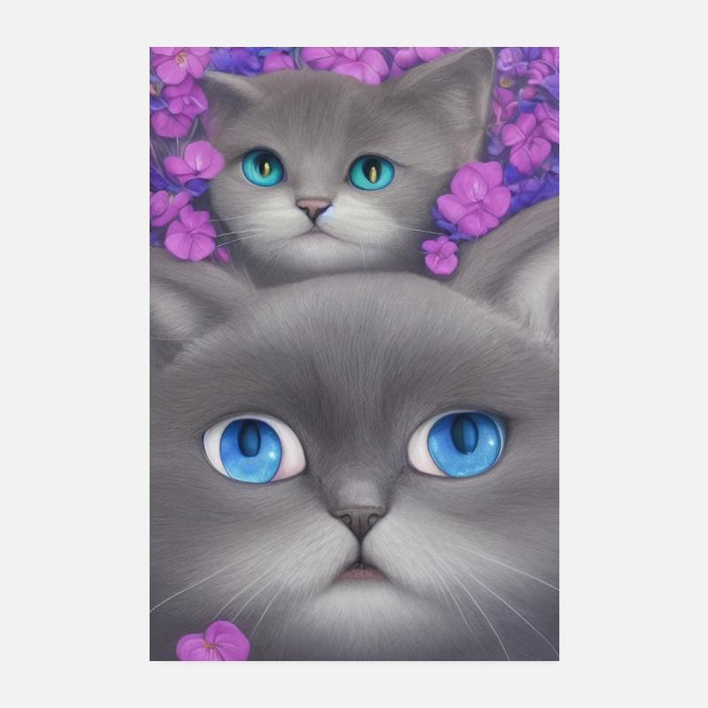 Cat mom with baby cat Poster 8" x 12" (20x30 cm)