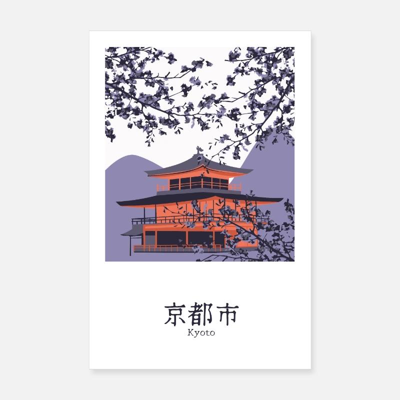 Willkommen in Kyoto - Poster 20x30 cm - Weiß