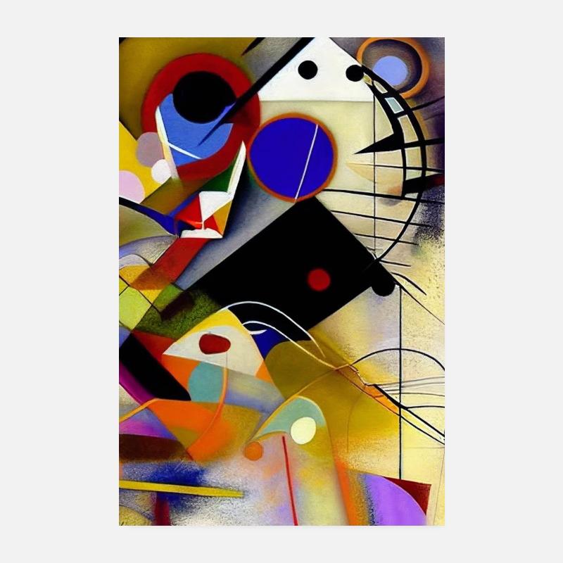 Abstrakte Kunst Geometricallinesofflow - Poster 20x30 cm - Weiß
