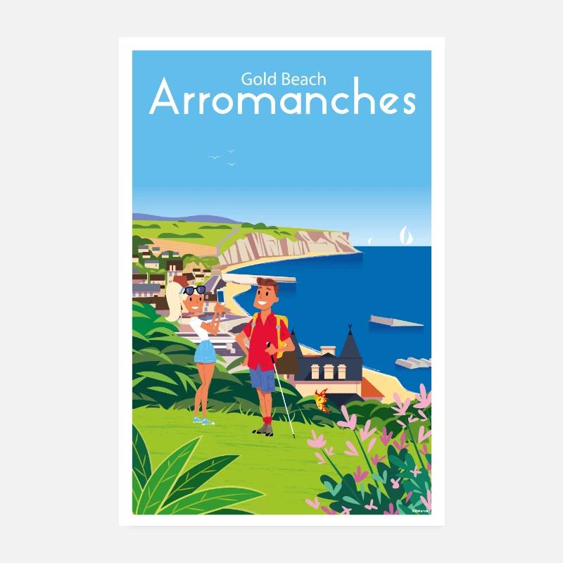 ARROMANCHES - Poster 20 x 30 cm - blanc