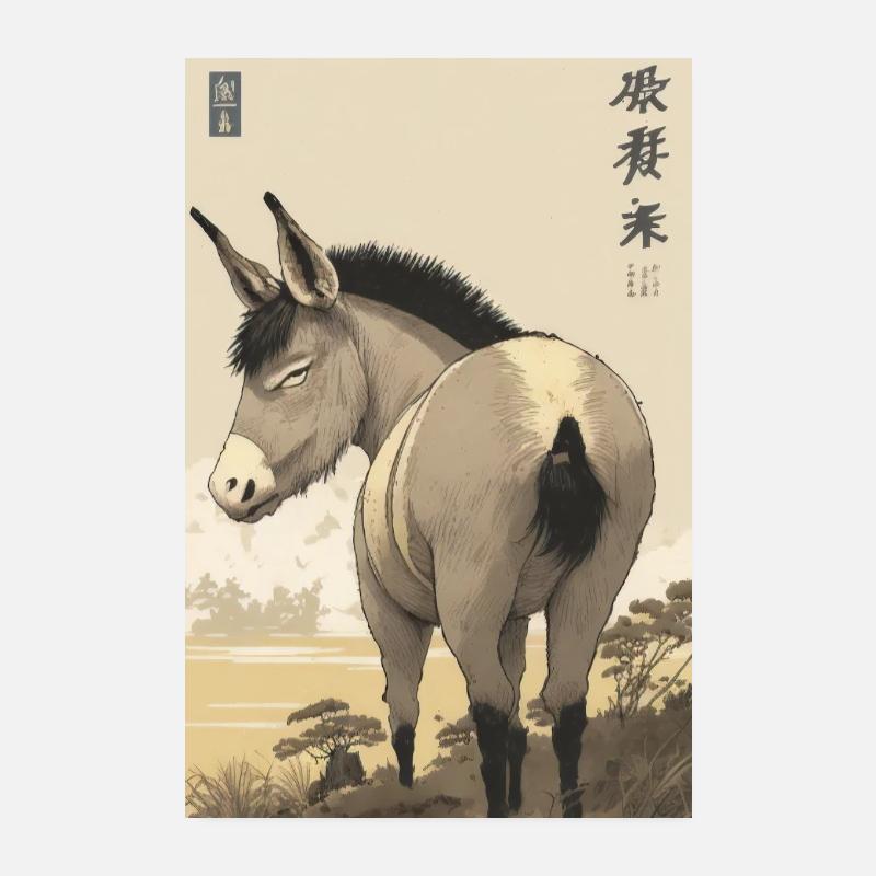 Ukiyo d’âne Poster 20 x 30 cm