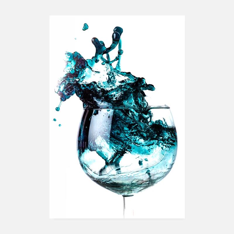 Glass - Blue Splash Poster 8" x 12" (20x30 cm)