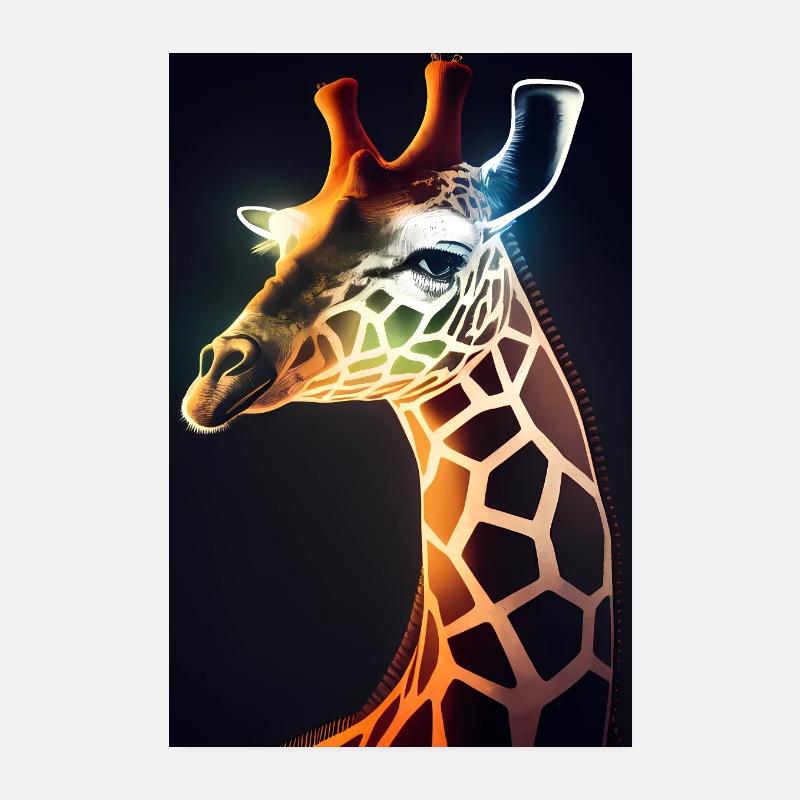 Girafe exotique Poster 20 x 30 cm