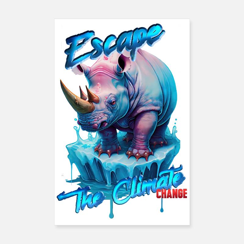 ÉCHAPPER AU CLIMAT (changement) - Version Rhino Poster 20 x 30 cm
