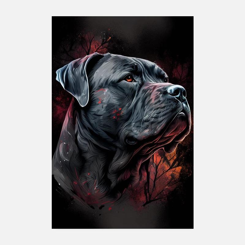 Cane Corso Italiano Forêt canine Poster 20 x 30 cm