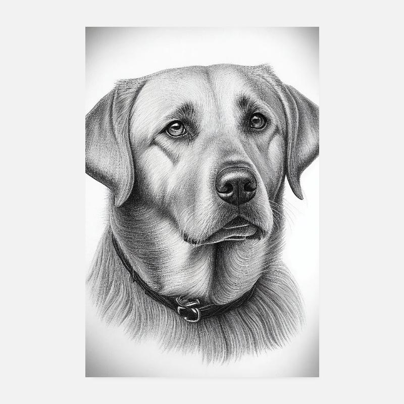Labradorin koiran piirustus Juliste 20x30 cm