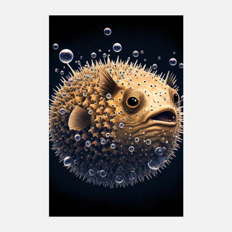 Kugelfisch Fische Kugelfische Pufferfish Poster 20x30 cm