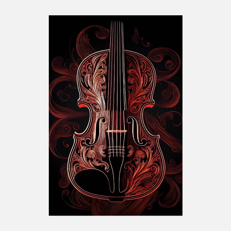 Luthier Instrument Instrument Ornement de violon Poster 20 x 30 cm