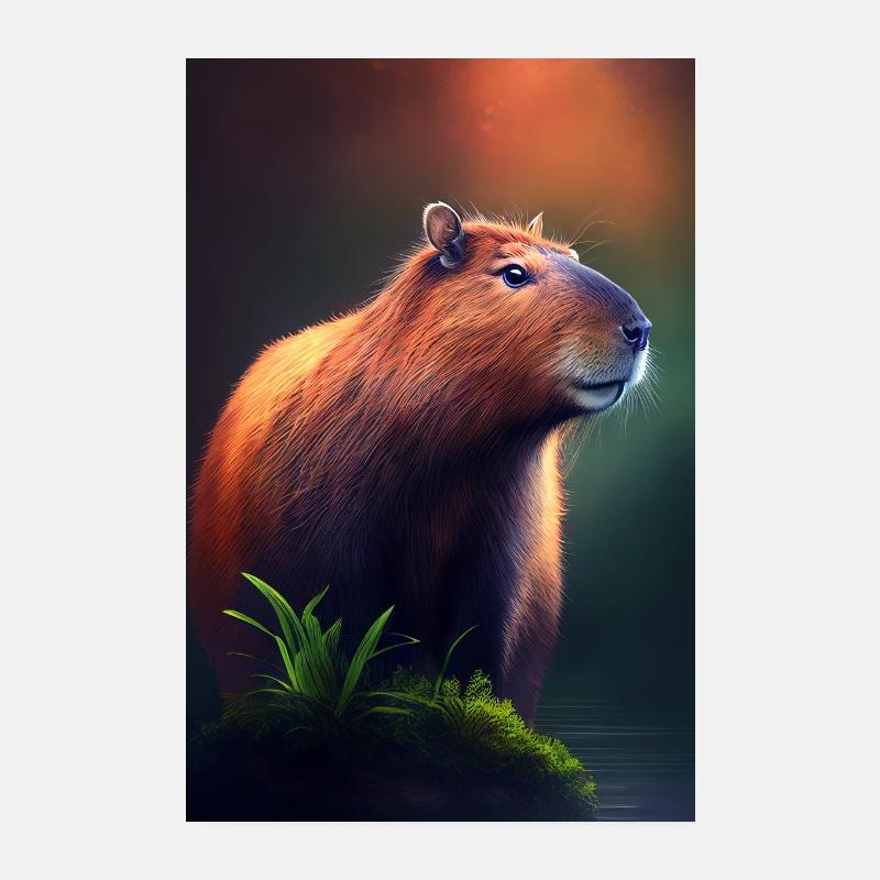 Capybara capybara Capybaras animaux Poster 20 x 30 cm