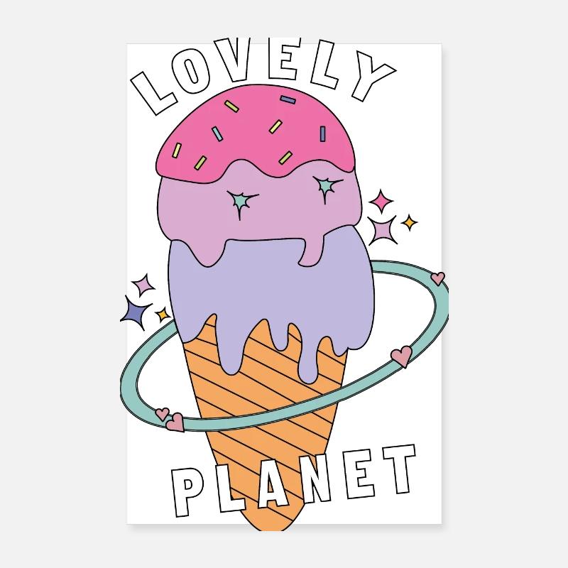 Belle crème glacée de planète. Poster 20 x 30 cm
