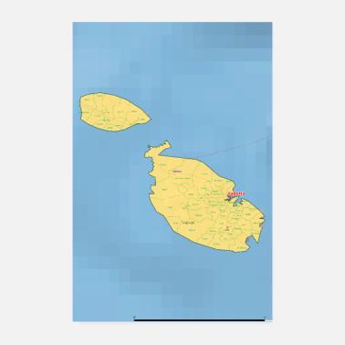 Mappa Malta Poster 20x30 cm