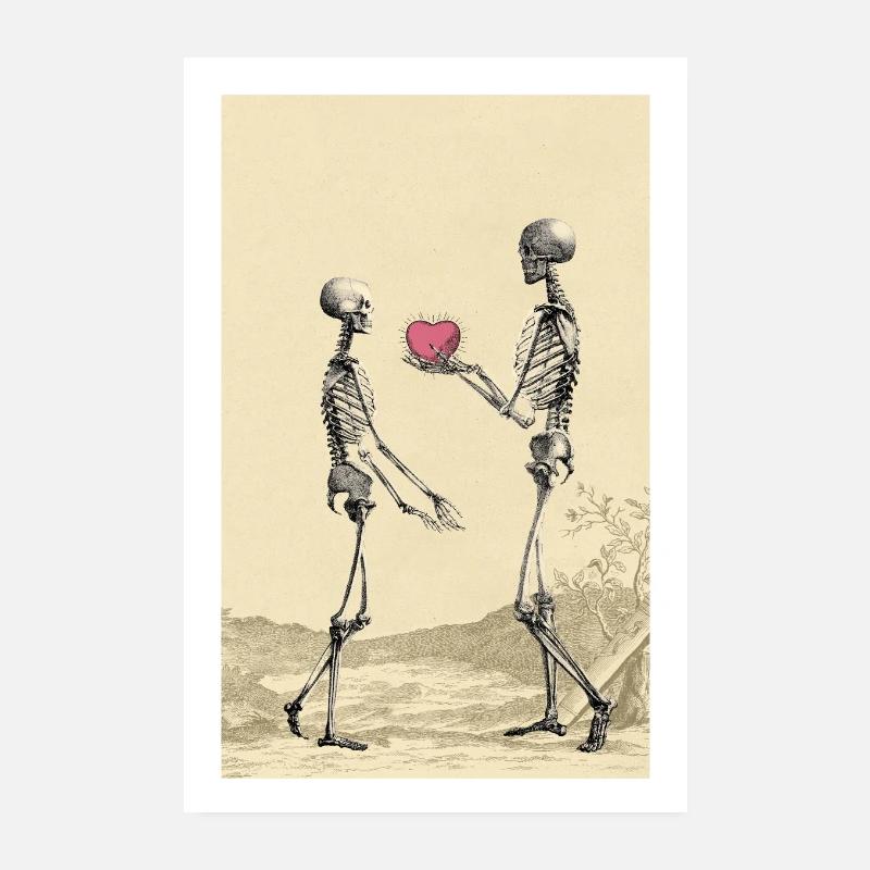 Affiche - Je te donne mon cœur - Saint-Valentin - Poster 20 x 30 cm - blanc