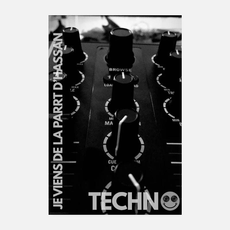 Poster Techno Table de mixage Poster 20 x 30 cm