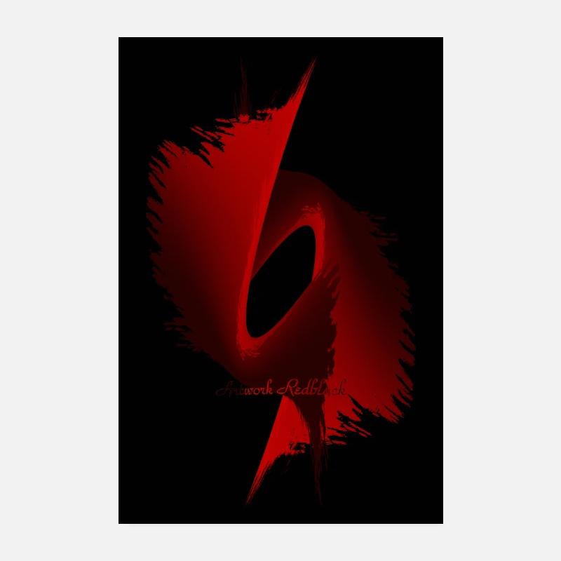 Forme d’une œuvre d’art abstraite Rouge noir rouge noir Poster 20 x 30 cm