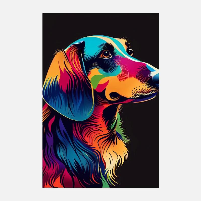 Teckel teckel Illustration de chien Poster 20 x 30 cm