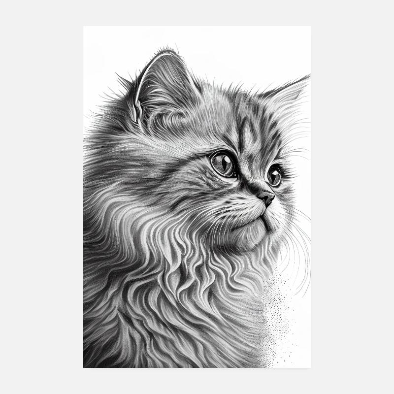 Katze Kätzchen Kater Tier Katzen Gezeichnet Poster 20x30 cm