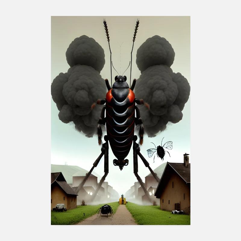 Poster Insecte Géant - Poster 20 x 30 cm - blanc