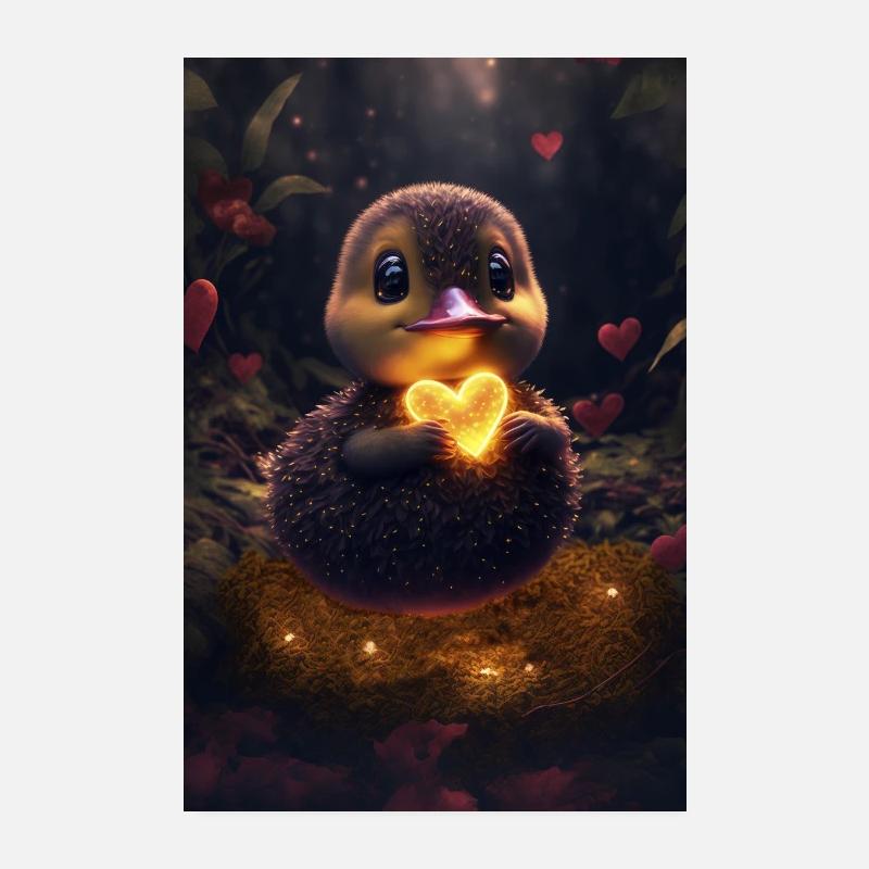 Canard de la Saint-Valentin Poster 20 x 30 cm
