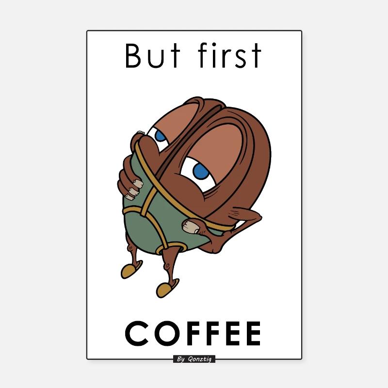 Caffè e kick-start per la giornata - Poster 20x30 cm - bianco