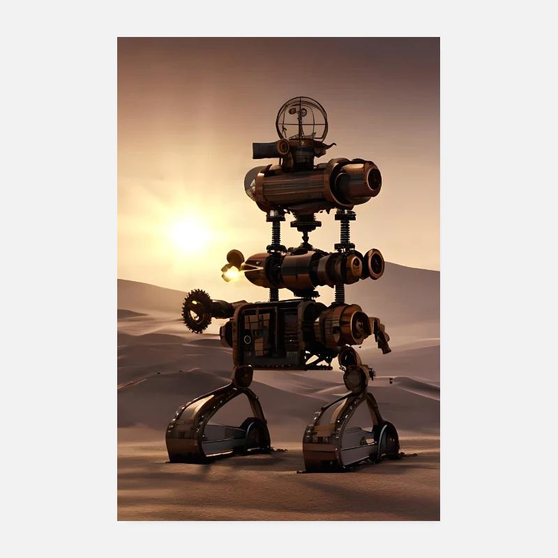 Steampunk Robot Poster 20 x 30 cm