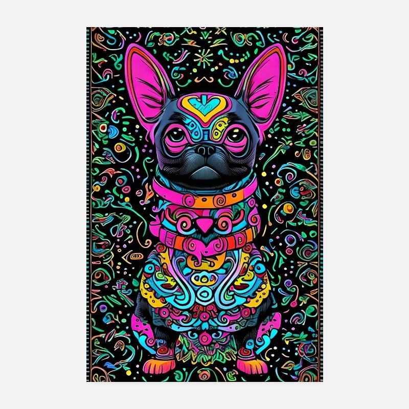 Mignon Noir Bouledogue Français Poster Poster 20 x 30 cm