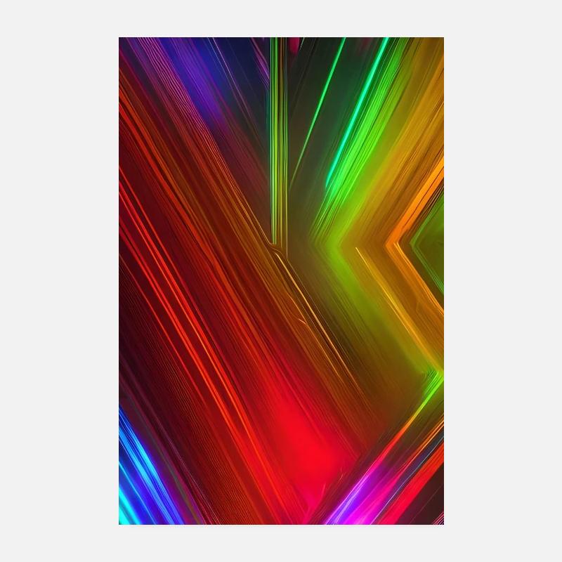 Abstract Neon Art Poster 20x30 cm