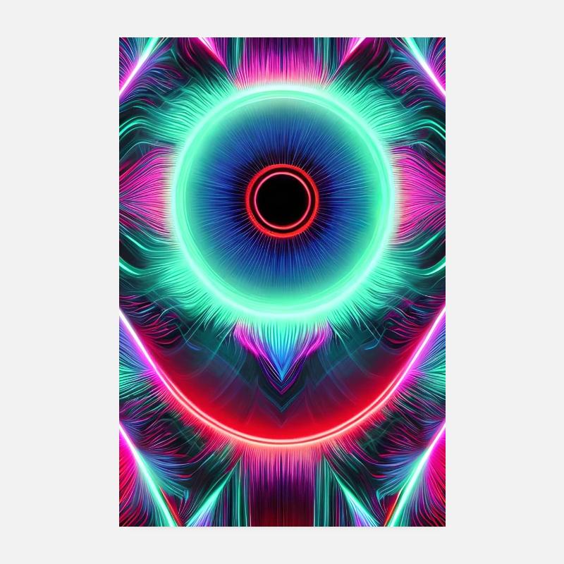 Art abstrait au néon Poster 20 x 30 cm