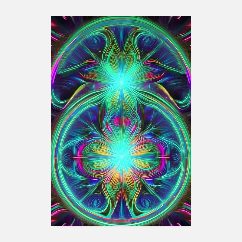 Abstract Neon Art Poster 20x30 cm