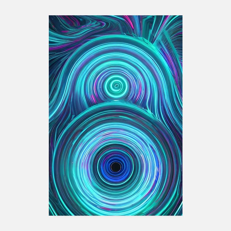 Abstract Neon Art Poster 20x30 cm