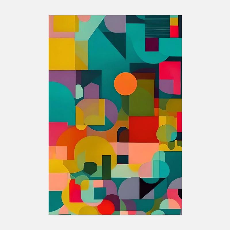 Art abstrait rétro vintage Poster 20 x 30 cm
