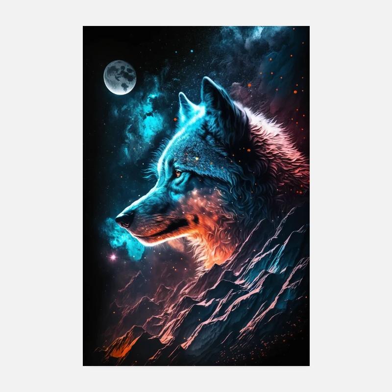 Space Wolf Phone Poster Edition V2 Poster 20 x 30 cm