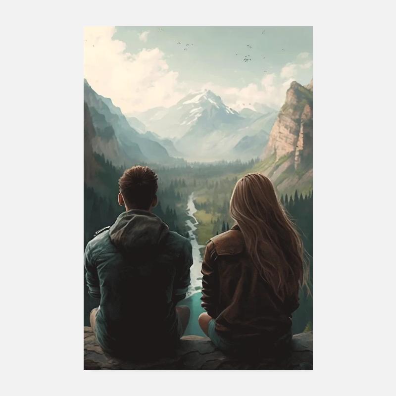 Ein Pärchen an einer Klippe Phone Poster Edition Poster 20x30 cm