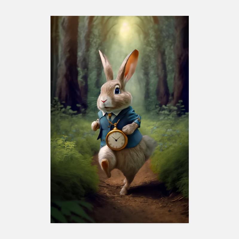 the rabbit II - Poster 8" x 12" (20x30 cm) - white