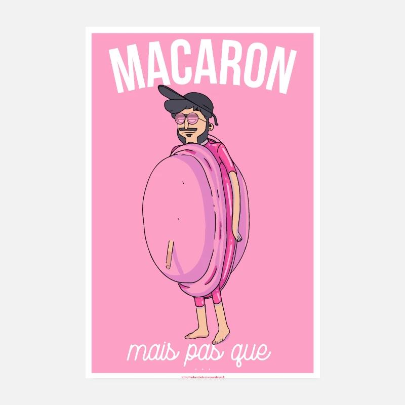 Poster Macaron rosa - Poster 20x30 cm - bianco