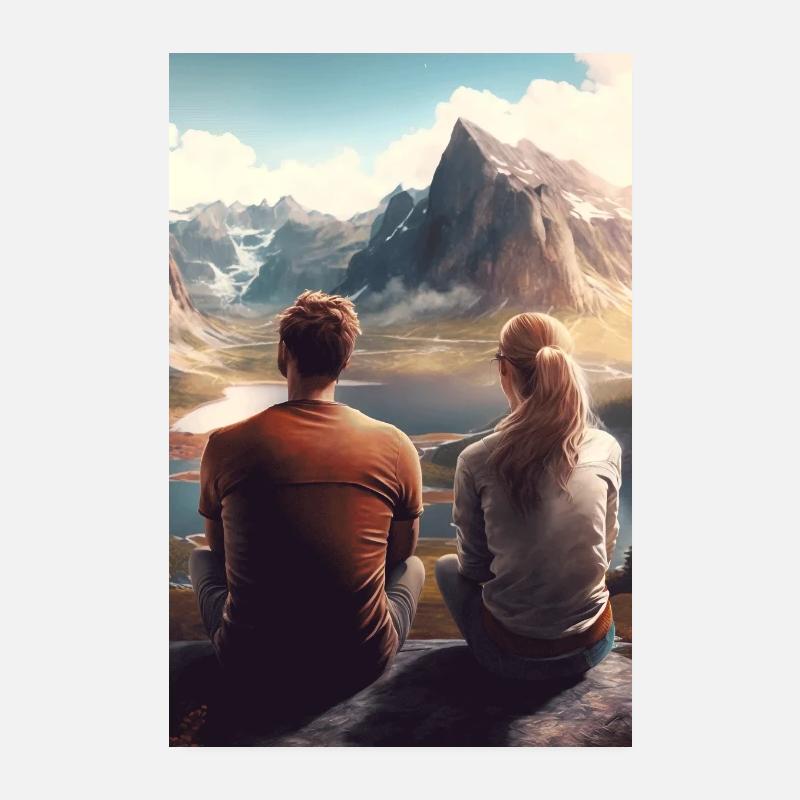 Ein Pärchen an einer Klippe Phone Poster EditionV2 Poster 20x30 cm