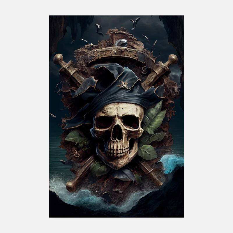 Pirat 01 - Poster 20x30 cm - Weiß
