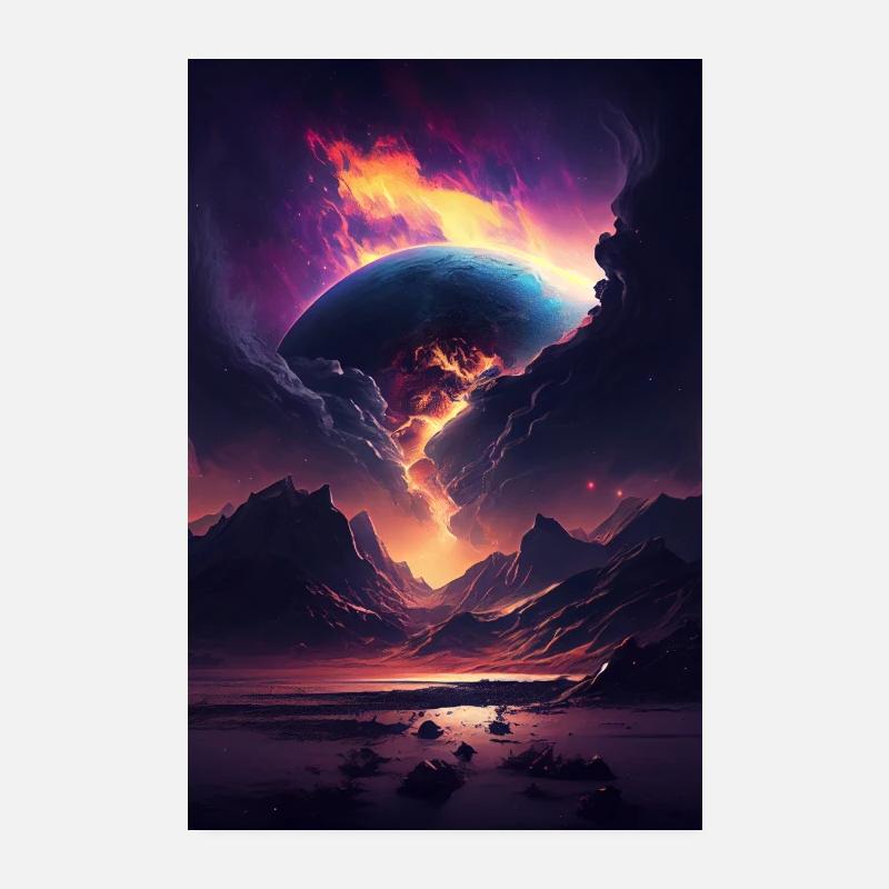 Landschaft 03 - Poster 20x30 cm - Weiß
