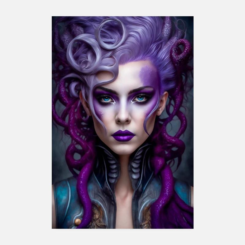 Ursula octop 1 - Poster 20x30 cm - Weiß