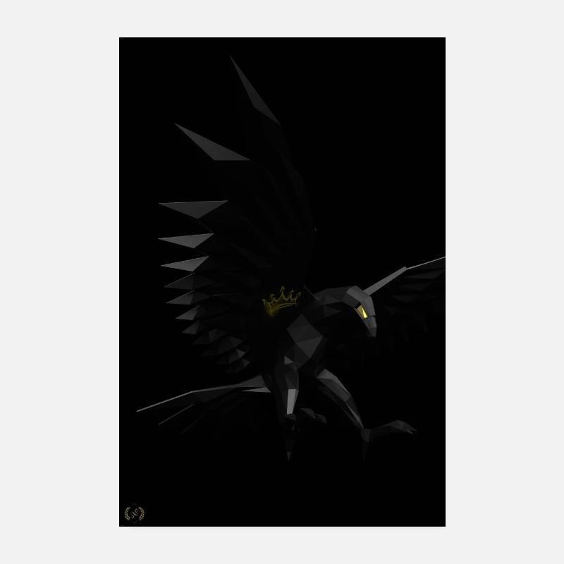 Aigle dans le noir. Poster 20 x 30 cm