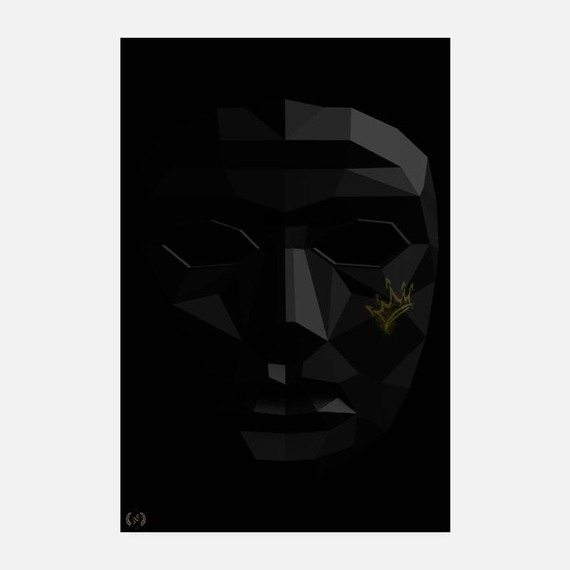 Maske in der Dunkelheit. Poster 20x30 cm