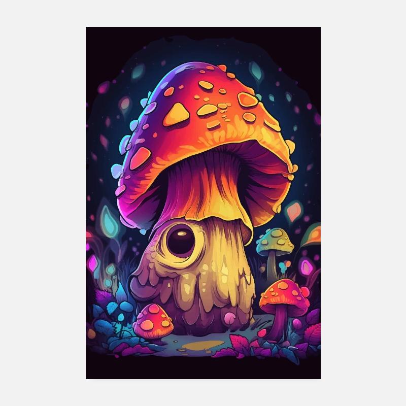 Champignon psychédélique Poster 20 x 30 cm