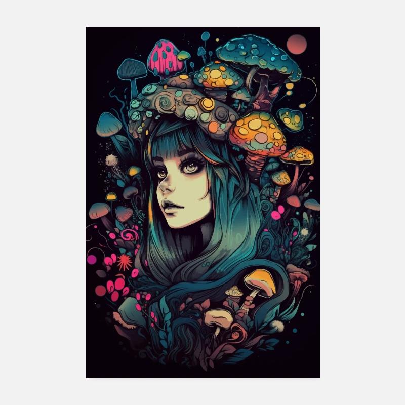 Anime Pilz Mädchen Poster 20x30 cm
