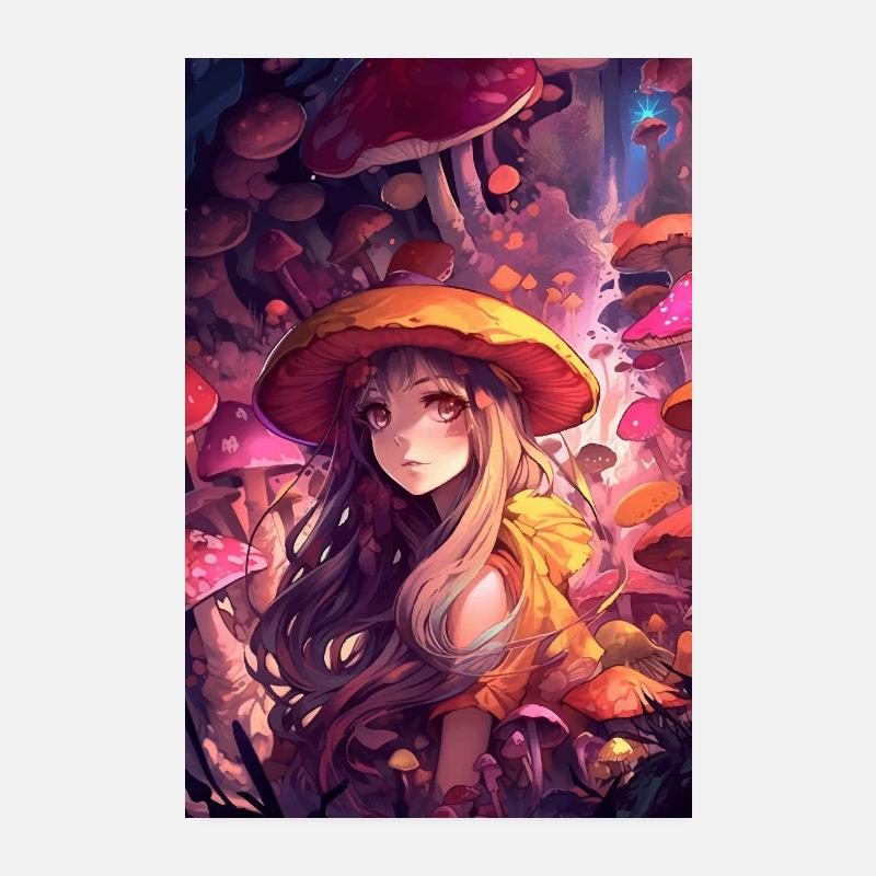 Anime Pilz Mädchen Poster 20x30 cm