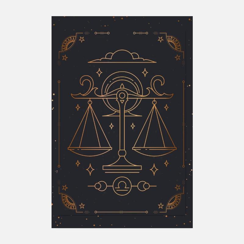 Zeichen der Waage: Sternbild - Poster 20x30 cm - Weiß