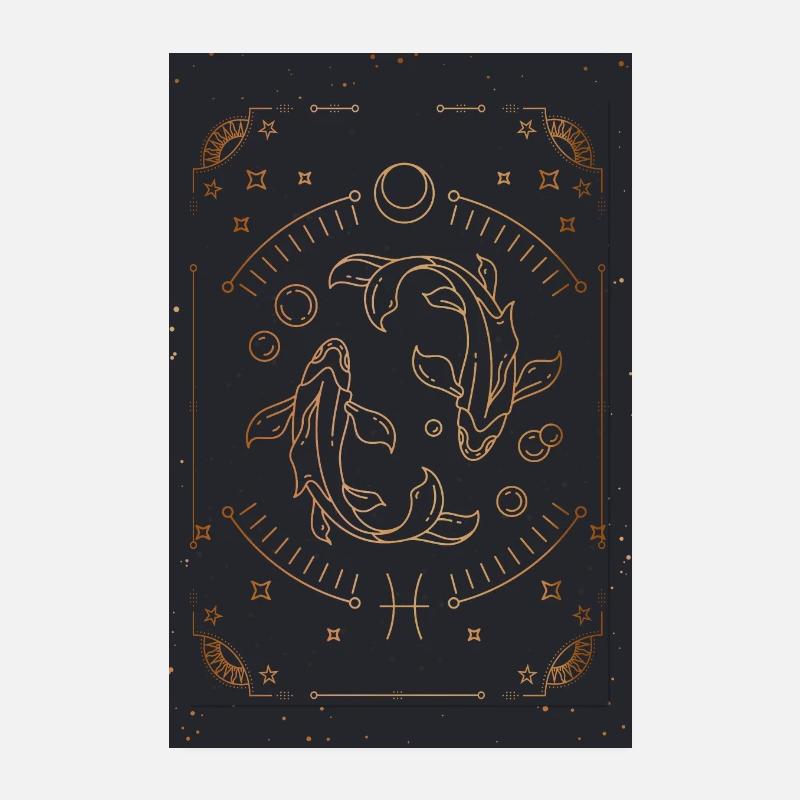 Fische-Zeichen: Sternbild Poster 20x30 cm