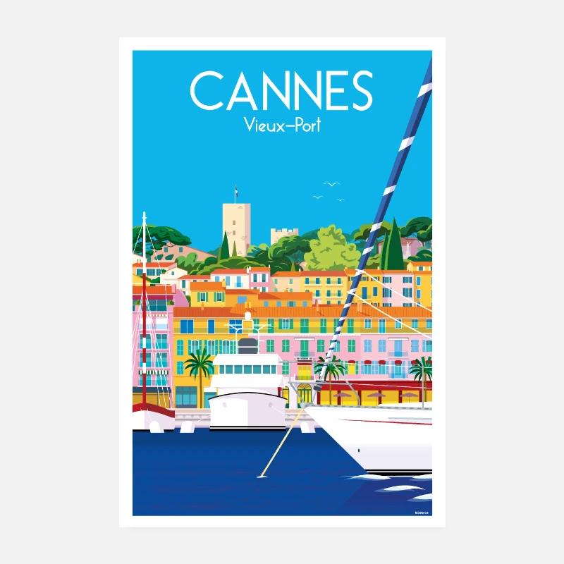 CANNES - Poster 20 x 30 cm - blanc