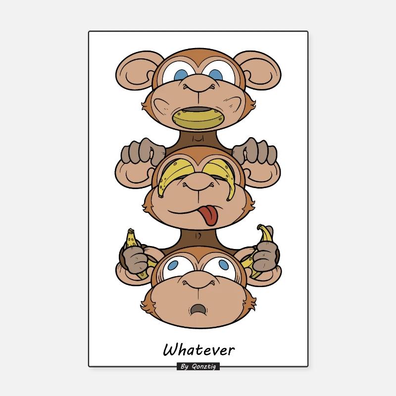 The Three Wise Apes Poster 8" x 12" (20x30 cm)
