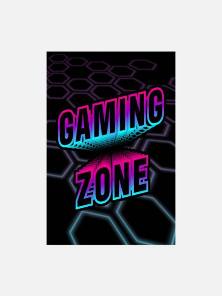 gaming zone poster neon 3d - Poster 20x30 cm - Weiß - Vorne