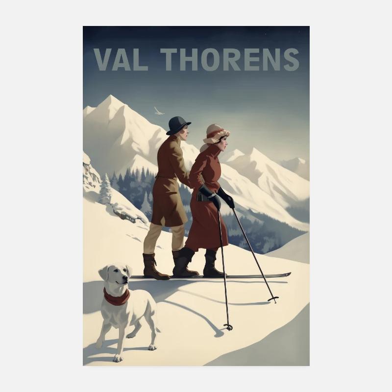 Affiche de ski vintage - Val Thorens Poster 20 x 30 cm